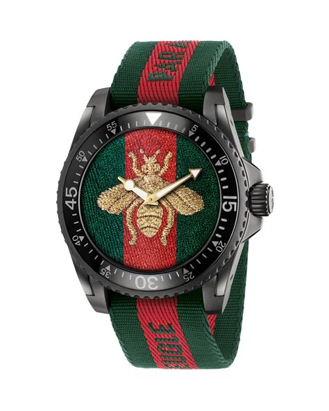 gucci men's watch green bee|gucci bee watch men.